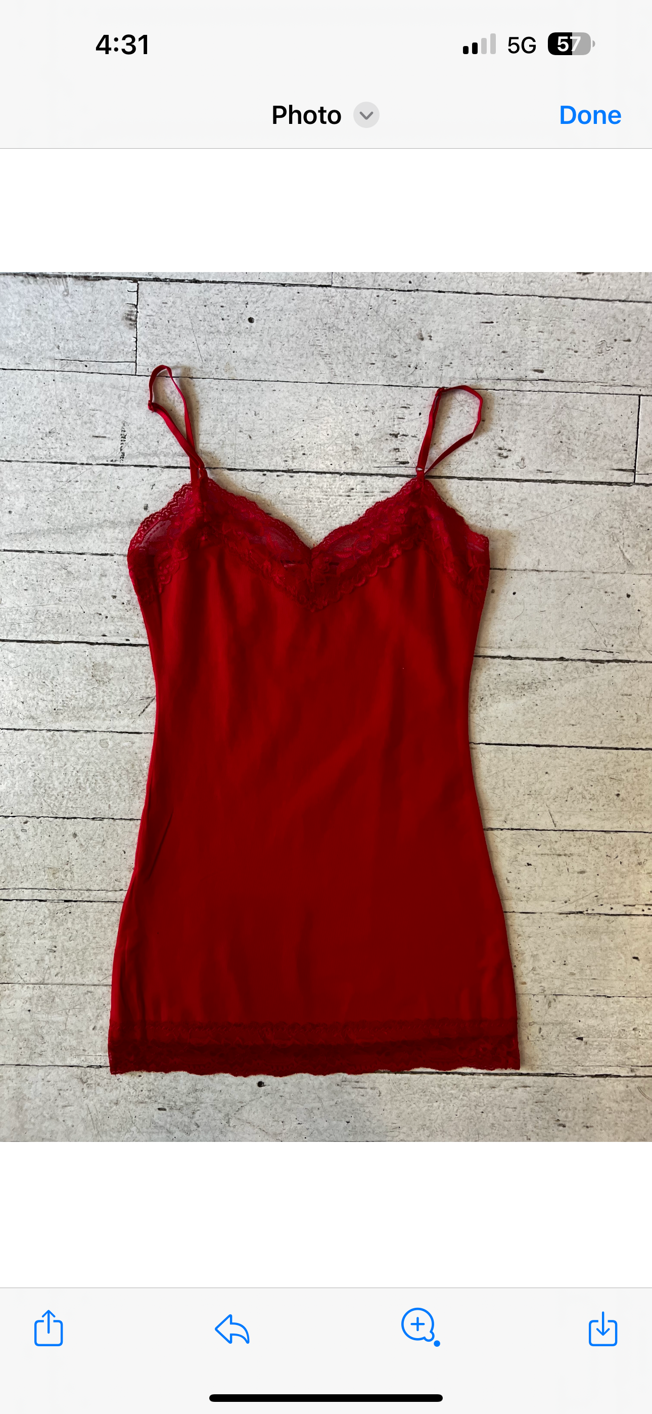 Red Camisole With Lace Detail